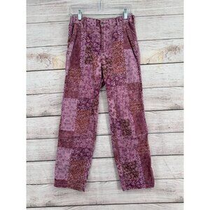 Pilcro Anthropologie Roamer Floral Patchwork Jeans Women's Size 25 Pink/Purple